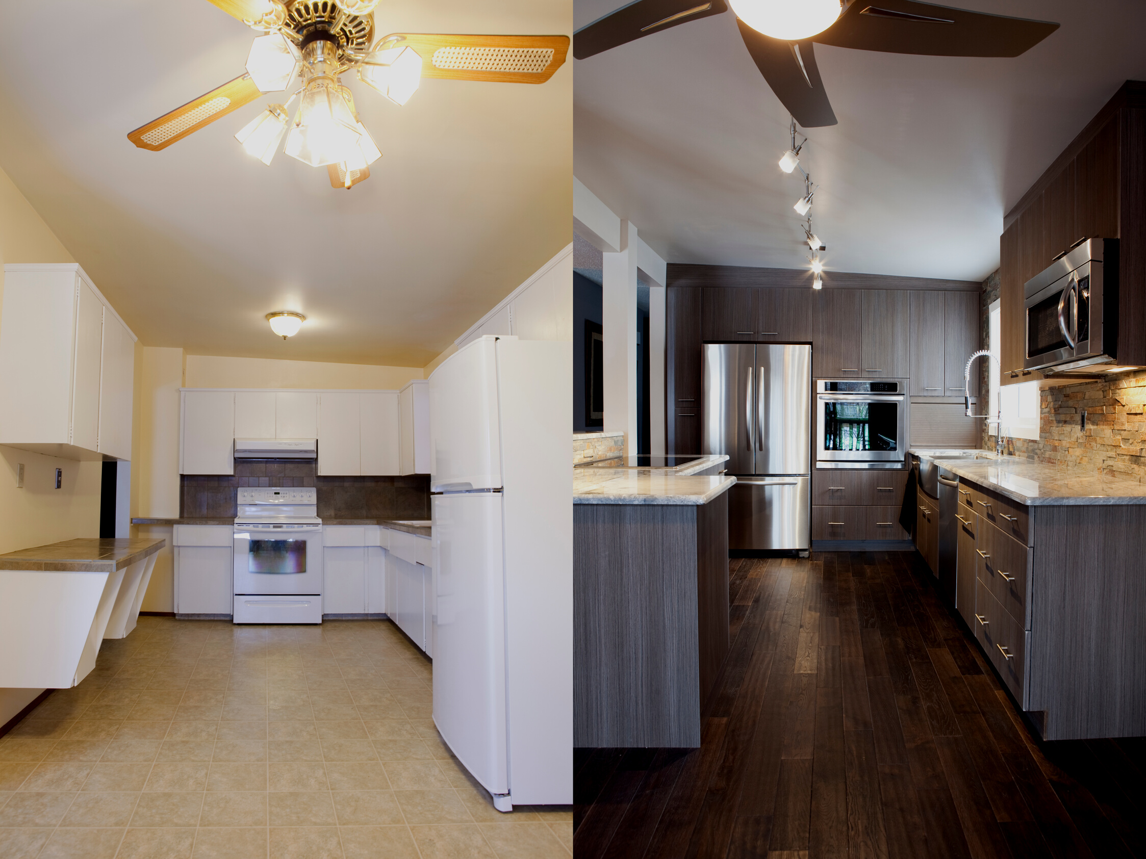 Home Renovations Kitchen Before and After